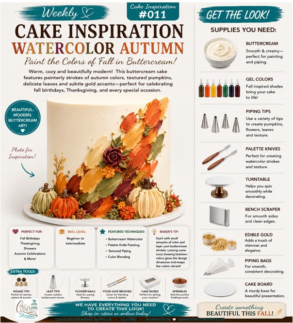 Cake Inspiration - Fall Watercolors