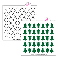 Argyle Spruce Cookie Stencil Set