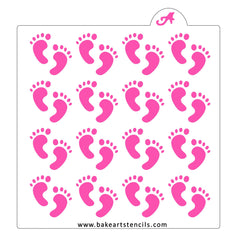 Baby Feet Pattern Stencil