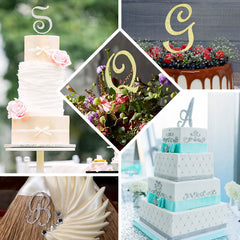 2.5" Silver Rhinestone Monogram Letter and Number Cake Toppers