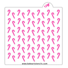 Candy Cane Silhouette Pattern Stencil