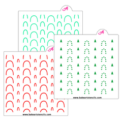 Christmas Rainbows Cookie Stencil Set