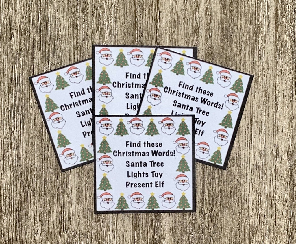 Christmas Word Search Cookie Tags