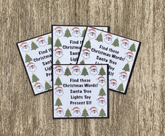 Christmas Word Search Cookie Tags