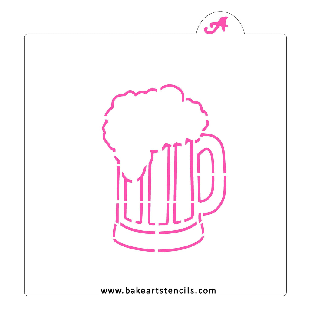 Frothy Beer Mug Cookie Stencil