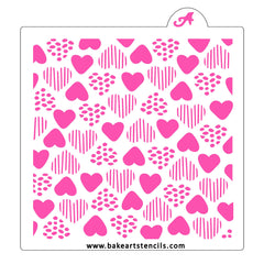 Heart Art Pattern Cookie Stencil