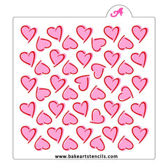 Highlighted Hearts Pattern Stencil Set