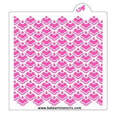 Ruffled Fish Scale Pattern Stencil
