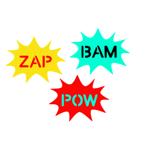 Superhero Sayings Stencil Set