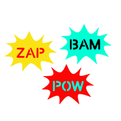 Superhero Sayings Stencil Set