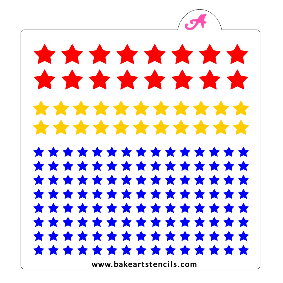 Triple Star Sprinkles Stencil