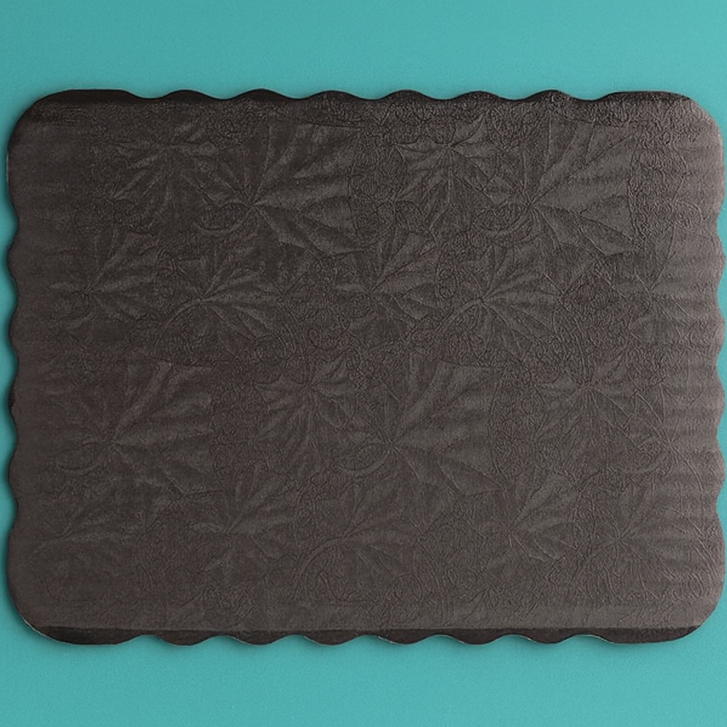 Cake Board - Black Scalloped - Half sheet
