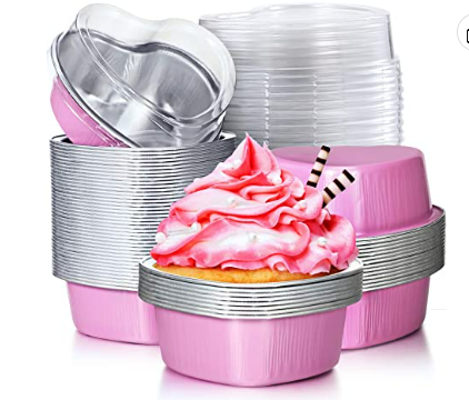 Heart Shaped Foil Cake pan with Lid