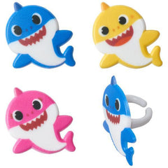 Baby Shark Mommy, Daddy and Baby Rings - 12ct