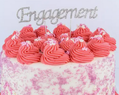 Cake Topper - Rhinestone Crystal Diamante Wedding Engagement Topper