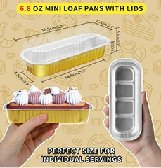 Gold Mini Loaf Pans with lids