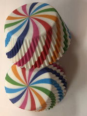 Baking Cups - Warm Party - Rainbow Skew Stripe - 50ct