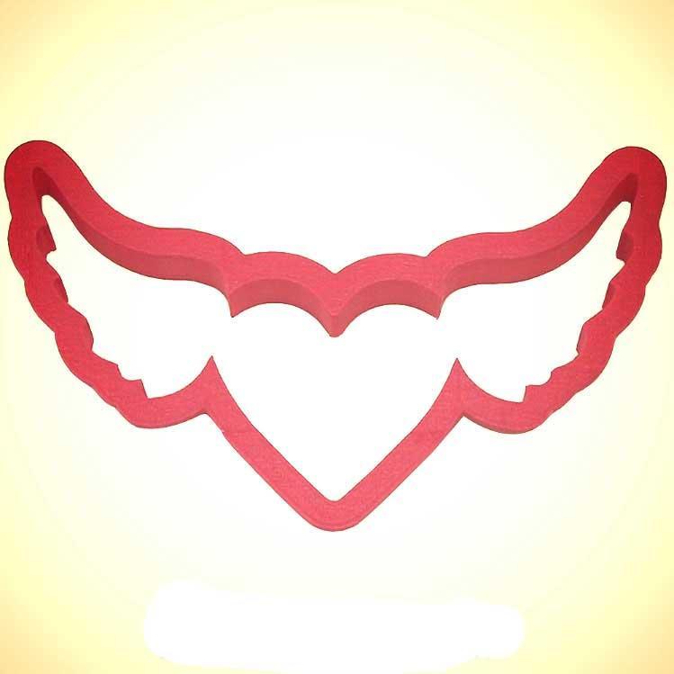 Heart with Wings - 5.5" - Plastic