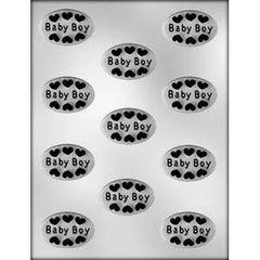 Baby Boy Oval Plaque - 1-7/8"