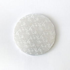 Cake Board - 14" Rd Silver Wrap - (Foldunder)