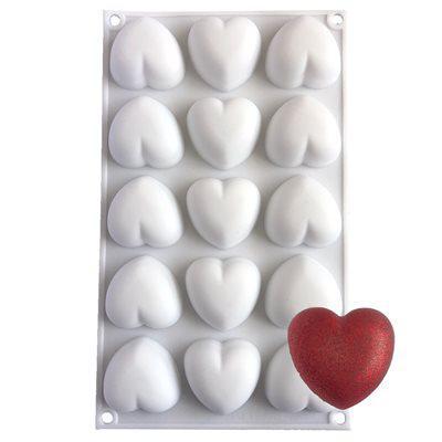 [2pack] 6-Large 3 Silicone Heart Molds for Valentine Baking Supplies |  Silicone Muffin Cups for Baking: Chocolate, Cookies | Heart Mold Cake  Silicone