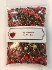 Deluxe Sprinkle Mix - Love is in the Air with Tiny Red Hearts - 2oz.