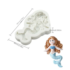 3D Mermaid Fondant Mold 1pc