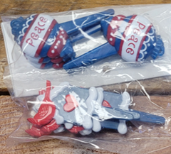 Red and Blue Christmas Pics - 12ct