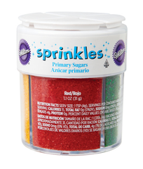 WILTON SPRINKLE SUGARS PRIMARY COLORS 4 CELL 4.4 OZ