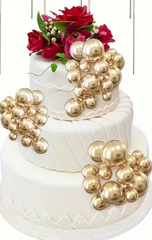 Golden Mini Balloon / Ball Cake Toppers - 28pc