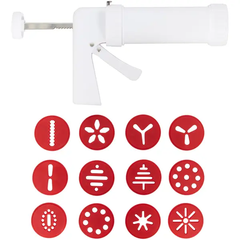 Wilton brand page 13-Piece Holiday Cookie Press Kit