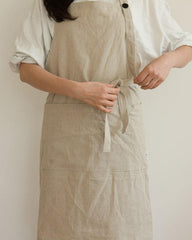 Simple Linen Apron with Pockets