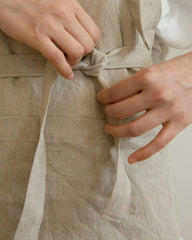 Simple Linen Apron with Pockets