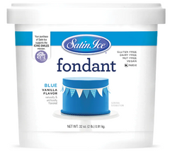 Satin Ice Blue Vanilla Fondant - 2lb - 10ct - Bulk