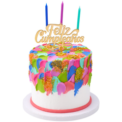 Feliz Cumpleaños topper & candle holder - 6ct - Bulk