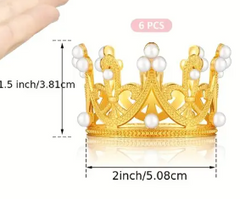 Mini Crown Cake Toppers - 12ct - Bulk