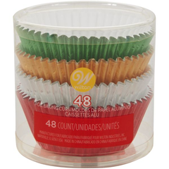 Wilton Green, Gold, Silver and Red Foil Christmas Cupcake Liners, 48-Count