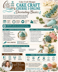 Cake Craft Course 1 Online: Decorating Basics - Sept 7th, 14th and 21st 6:30 to 9:00