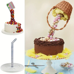 1pc, Anti-Gravity Cake Stand with Removable Plastic Frame