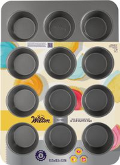 Wilton Silver Non-Stick Bakeware Muffin Pan, 12 Cup