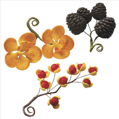 Fall Flowers  Gum Paste Spray - 1 Stem / set of 3
