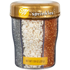 Wilton 6-Cell Metallic Sprinkles Mix with Turning Lid, 7 oz.
