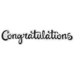 Congratulations Gumpaste Cake Toppers - 12 ct - Bulk
