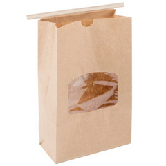 Paper Cookie Bag w/Window & Tin Tie Closure 6"x9 1/2"