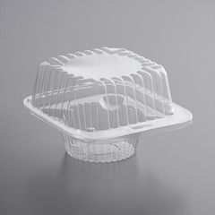 Plastic - 1 Cavity Flat Top Cupcake Container - Standard Size - 12ct or 24ct