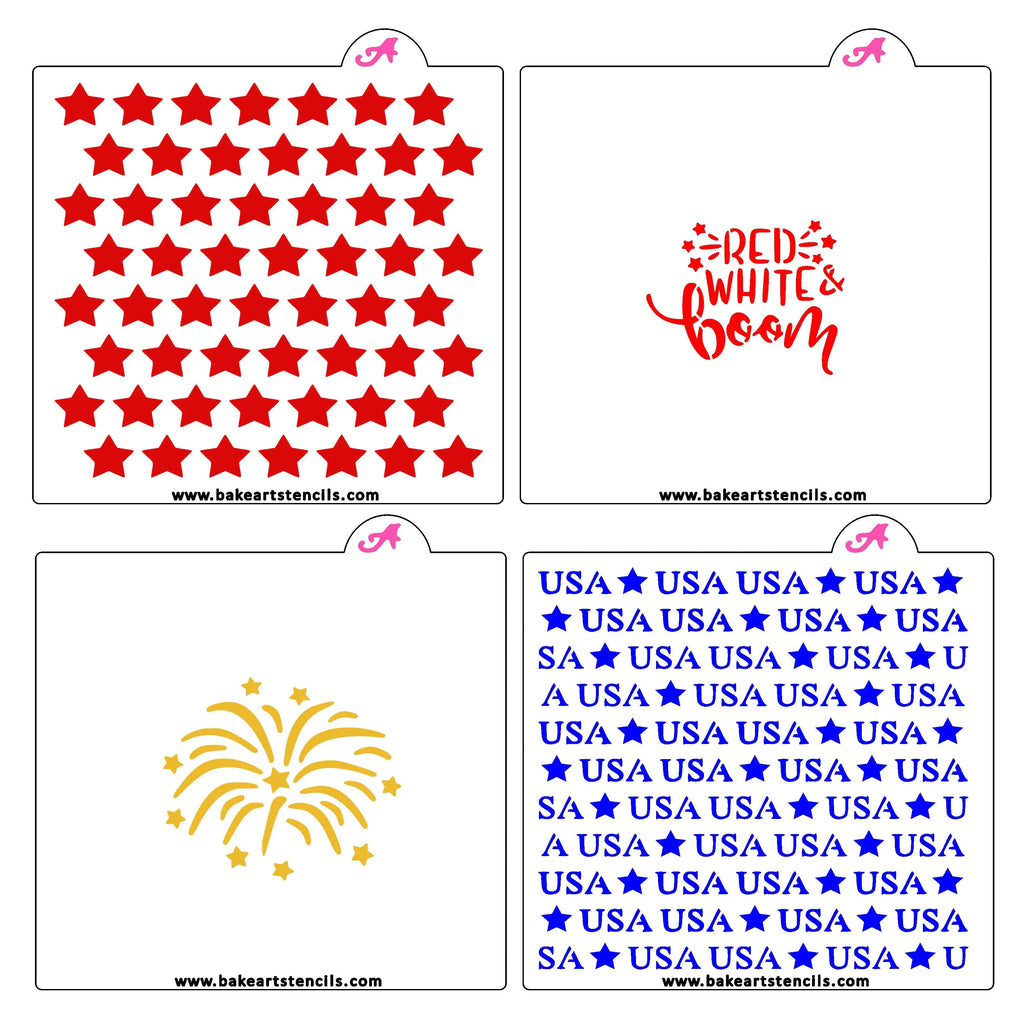 4th of July Cookie Stencil Set