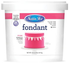 Satin Ice Pink Vanilla Fondant - 4.4oz - 12ct - Bulk