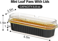 Gold/Black Mini Loaf Pans with lids