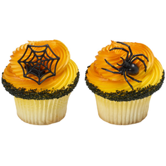 Ghoulish Spider and Web - 12ct