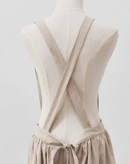 Vintage Cotton Linen Apron Cross Back Style